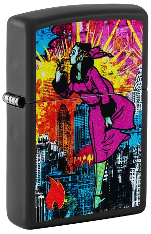 Comic Windy Girl Zippo Flame
