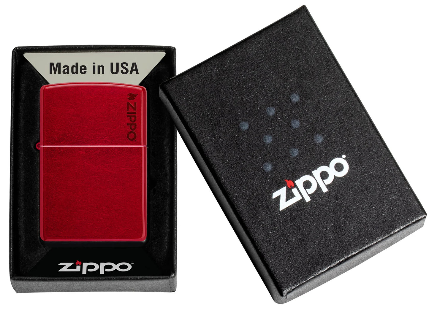 Classic Candy Apple Red Zippo Logo