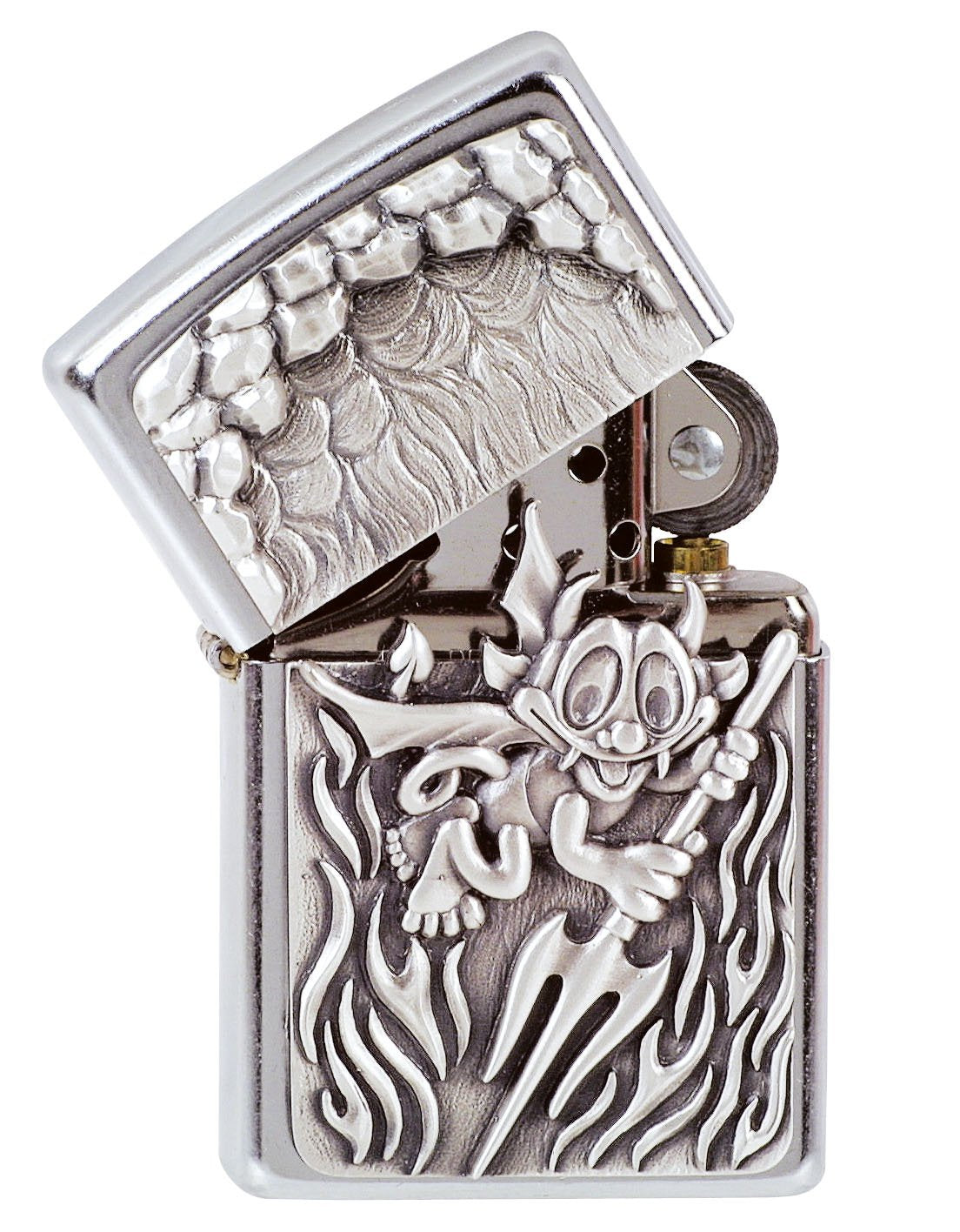 Devil Emblem Street Chrome Windproof Lighter