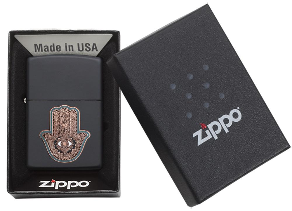 29634 Hamsa Hand Emblem in Black Matte Lighter - Packaging