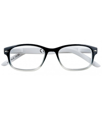 Black and white reading glasses (+2.50)