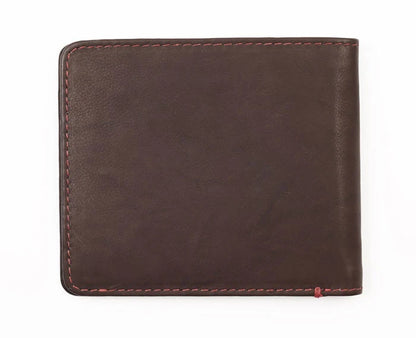 2005119 Kétszeresen összehajtható Mocha barna bőr pénztárca érme zsebbel