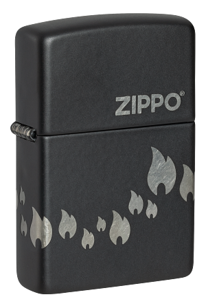 Classic Black Matte with Zippo Logo & Flame 360°