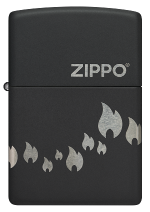 Classic Black Matte with Zippo Logo & Flame 360°
