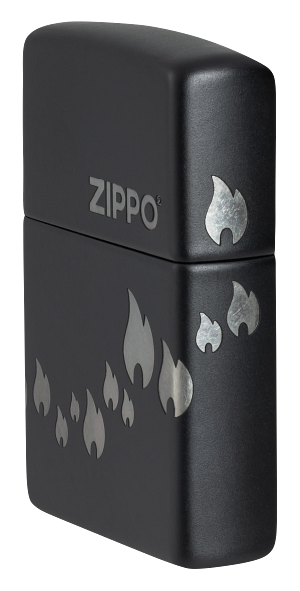 Classic Black Matte with Zippo Logo & Flame 360°