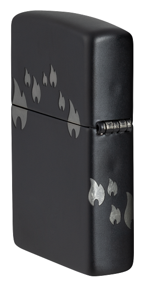 Classic Black Matte with Zippo Logo & Flame 360°