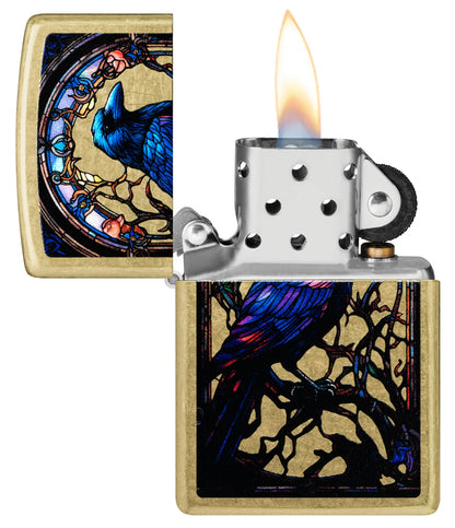 Stained Glass Raven Design