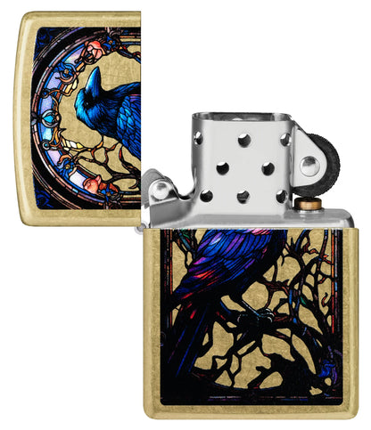 Stained Glass Raven Design