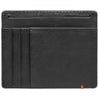Black Leather Wallet With Bass Metal Plate design minimalist back empty