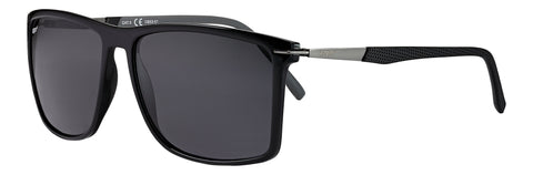 Side view of the Classic Fifty-three Sunglasses black frame and lenses