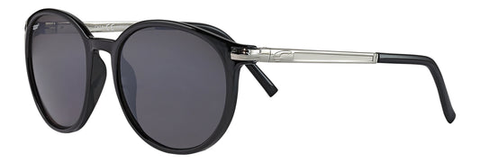 Side view of the Transparent Fifty-nine Sunglasses black frame and lenses