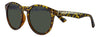 Side view of the Panto Sixty-five Sunglasses leopard frame and green lenses