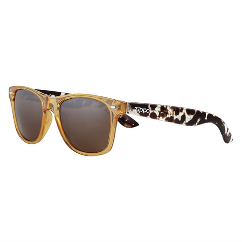 Side view of the Classic Twenty-one Sunglasses Polarised leopard frame