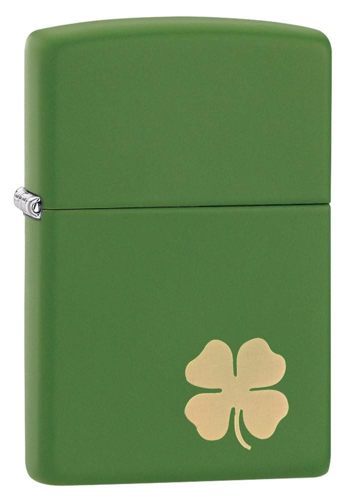 21032, Lucky Clover Design, Laser Engraving, Green Matte, Classic Case