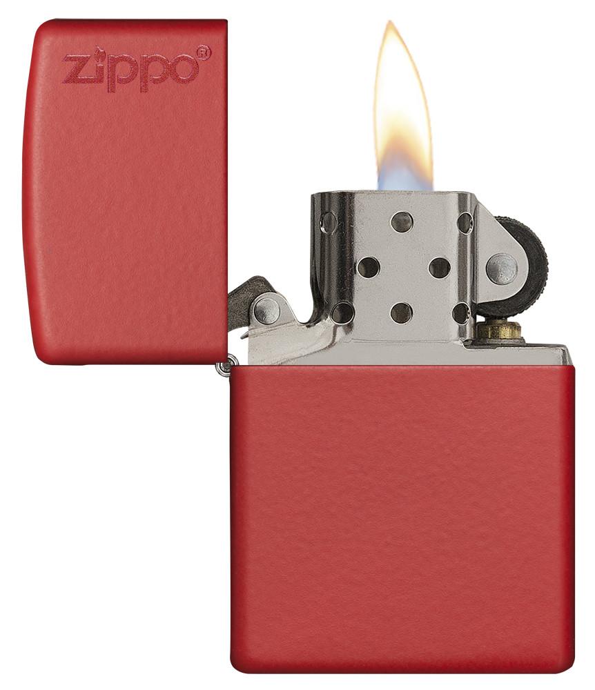 233ZL, Red Matte Lighter with Zippo Logo