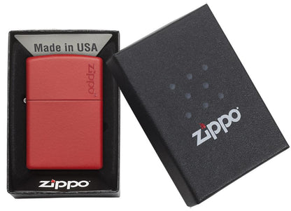 233ZL, Red Matte Lighter with Zippo Logo