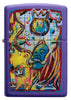 Abstract Smile Windproof Lighter Purple Matte Online Only