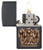 29409, Three Monkeys (See No Evil, Hear No Evil, Speak No Evil) Bronze Emblem on Black Matte Finish