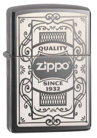 29425, Quality Zippo Since 1932, Laser Engraving, Black Ice Finish