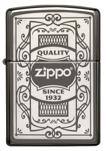 29425, Quality Zippo Since 1932, Laser Engraving, Black Ice Finish