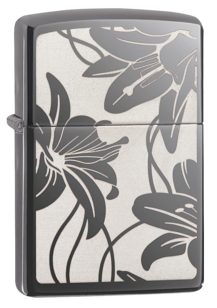 29426, Inverted Lilies, Laser Engraving, Black Ice, Classic Case