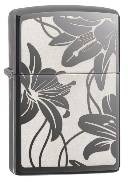 29426, Inverted Lilies, Laser Engraving, Black Ice, Classic Case