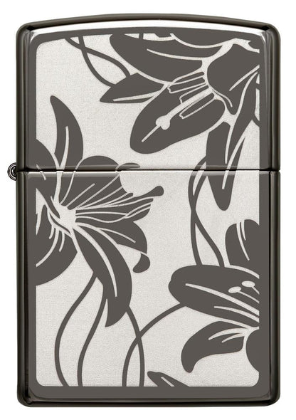 29426, Inverted Lilies, Laser Engraving, Black Ice, Classic Case