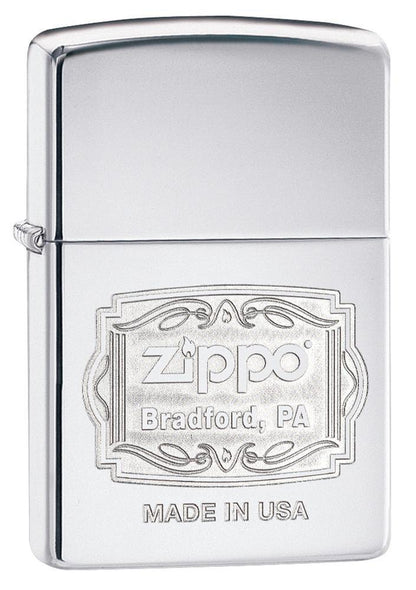 29521, Zippo Bradford, Pa., Double Lustre Engraving on High Polish Chrome Finish