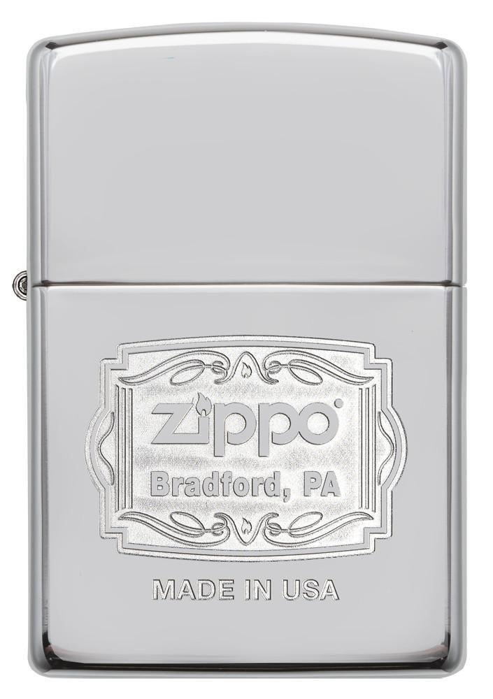 29521, Zippo Bradford, Pa., Double Lustre Engraving on High Polish Chrome Finish