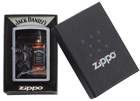 29570 Jack Daniel's Vibrant Whisky Bottle on Street Chrome Lighter - 3/4 View