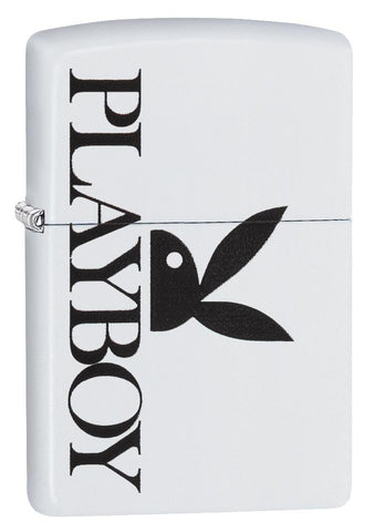 29579 Playboy Black Bunny on White Matte Lighter