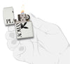 29579 Playboy Black Bunny on White Matte Lighter - In Hand, Open Lit