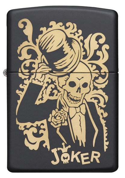 29632 Joke Skeleton Tipping Hat with Bronze Swirls on Black Matte Lighter - Front View