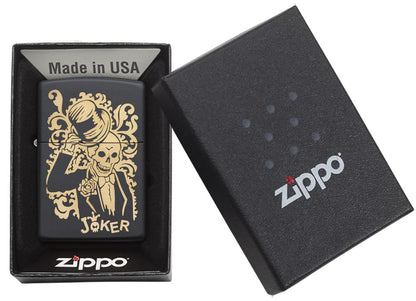 29632 Joke Skeleton Tipping Hat with Bronze Swirls on Black Matte Lighter - Packaging