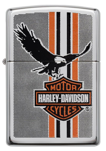 29656 - Harley-Davidson® Carbon Fiber Eagle & Stripes Lighter, Front View