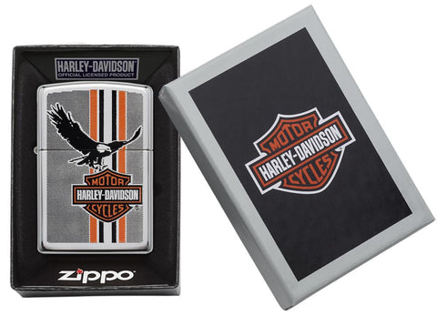 29656 - Harley-Davidson® Carbon Fiber Eagle & Stripes Lighter, Packaging