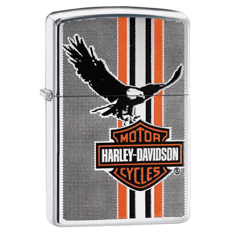 29656 - Harley-Davidson® Carbon Fiber Eagle & Stripes Lighter, 3/4 View