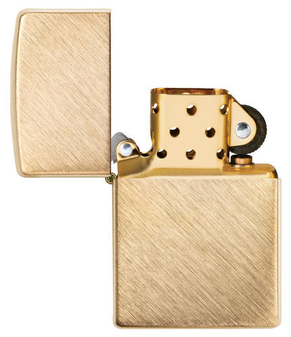 Herringbone Sweep Brass Lighter