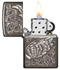29881 Filligree Flame and Wing Design Zippo Windproof Lighter