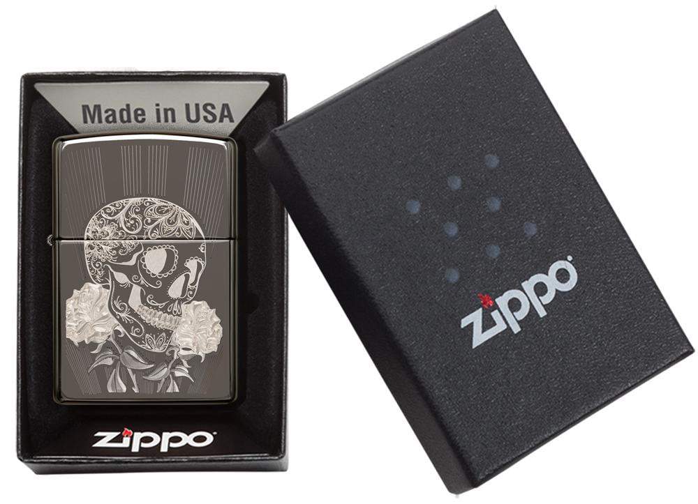 29883 Fancy Skull Design Windproof Zippo Lighter