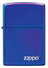 Front of High Polish Indigo Zippo Logo windproof lighter
