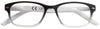 +1.50 Power White and Black Acrylic Reading Glasses