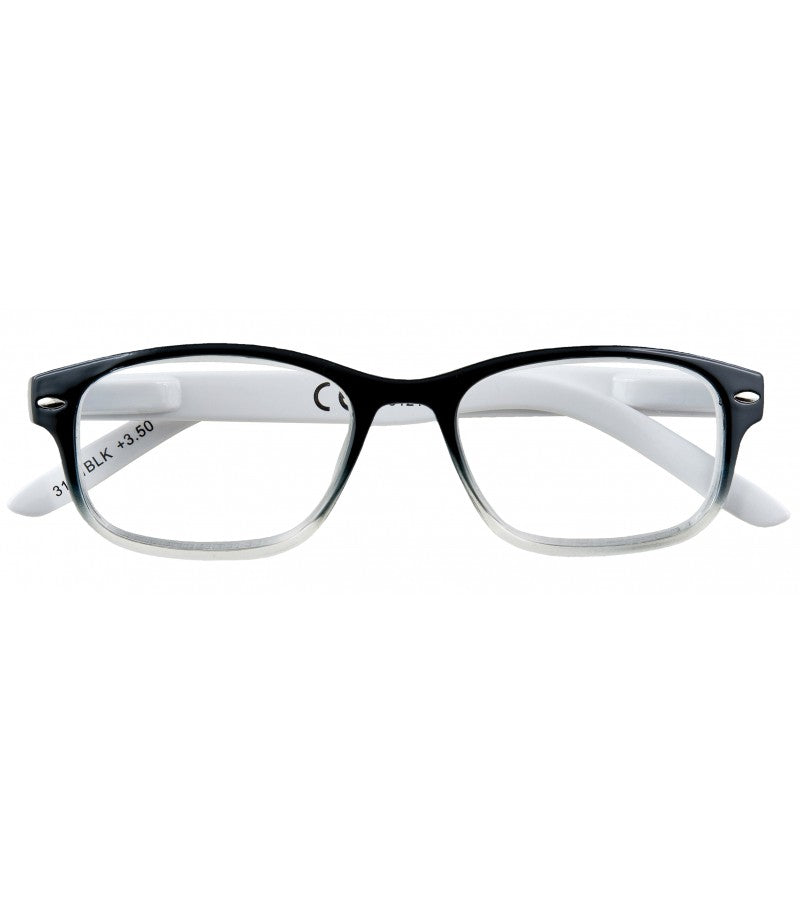 Black and white reading glasses (+1.00)