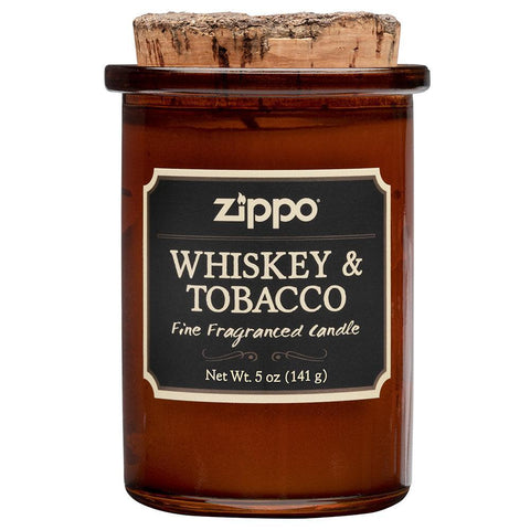 Front of Spirit Candle - Whiskey & Tobacco