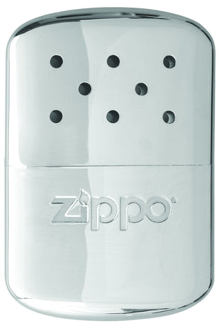 Front of 12-Hour High Polish Chrome Refillable Hand Warmer