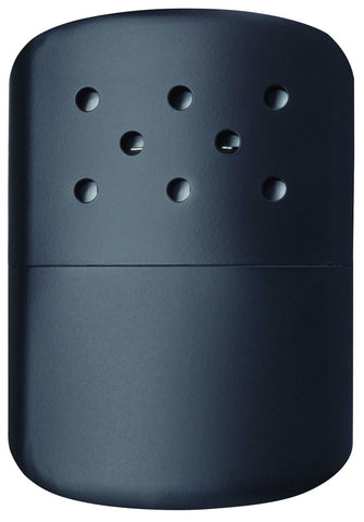 Back of 12-Hour Black Refillable Hand Warmer