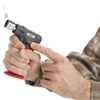 FireFast™ Torch lit in hand, showing the adjustable flame size wheel