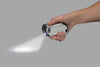 Silver HeatBank® 9s Plus Rechargeable Hand Warmer in hand using the LED flashlight