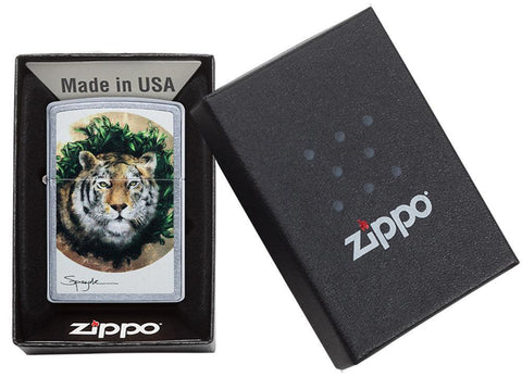 Spazuk Tiger design windproof lighter in packaging