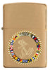 Front of Nautical Flags Design Brushed Brass Windproof Lighter